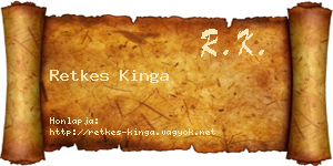 Retkes Kinga névjegykártya